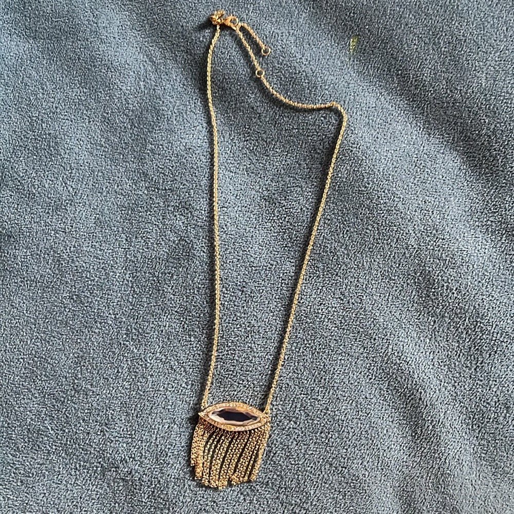 REBECCA MINKOFF gold Crystal eyelash necklace! NWOT - Picture 2 of 4